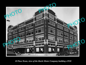 OLD LARGE HISTORIC PHOTO OF EL PASO TEXAS, THE BUICK MOTORS CAR DEALERSHIP c193