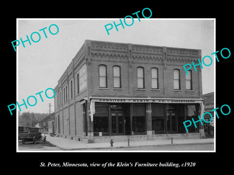 OLD LARGE HISTORIC PHOTO St PETER MINNESOTA, THE KLEIN FURNITURE STORE c1920