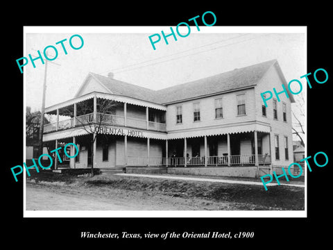 OLD LARGE HISTORIC PHOTO OF WINCHESTER TEXAS, VIEW OF THE ORIENTAL HOTEL c1900