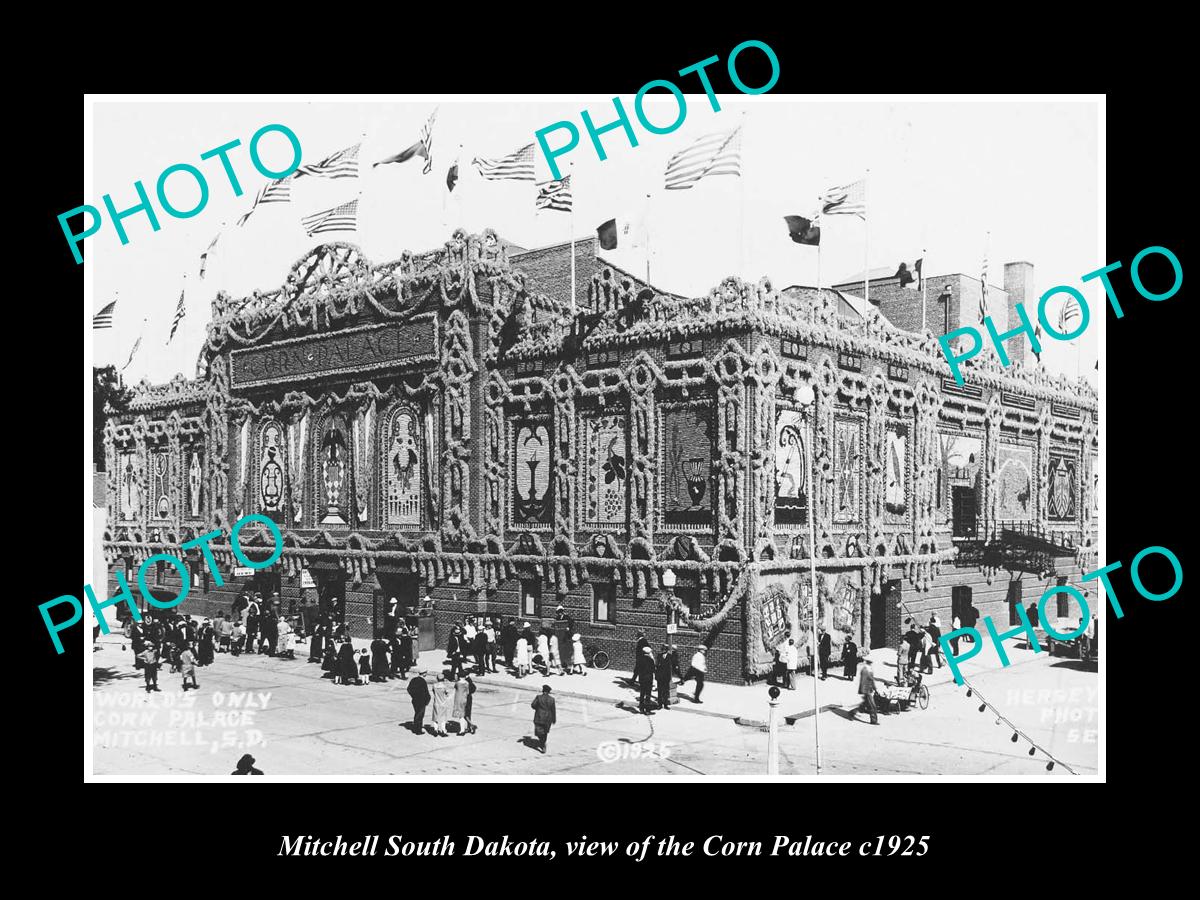 OLD LARGE HISTORIC PHOTO OF MITCHELL SOUTH DAKOTA, VIEW OF THE CORN PALACE c1925