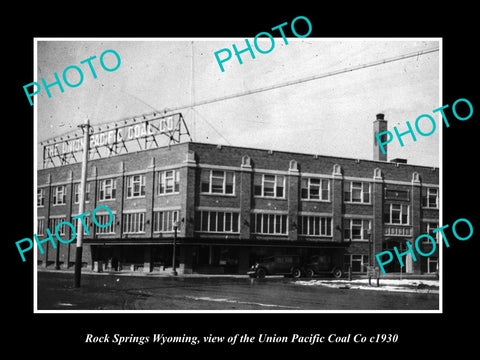 OLD LARGE HISTORIC PHOTO OF ROCK SPRINGS WYOMING, UNION PACIFIC COAL Co c1930