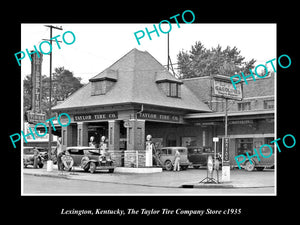 OLD LARGE HISTORIC PHOTO LEXINGTON KENTUCKY, THE TAYLOR TIRE Co STORE c1935