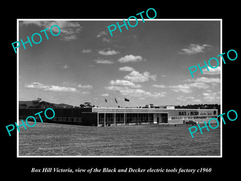 OLD LARGE HISTORIC PHOTO OF BOX HILL VICTORIA, THE BLACK & DECKER FACTORY c1960