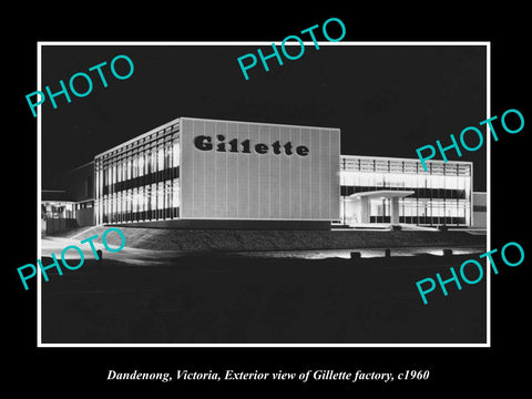 OLD LARGE HISTORIC PHOTO OF DANDENONG VICTORIA, THE GILLETTE FACTORY c1960