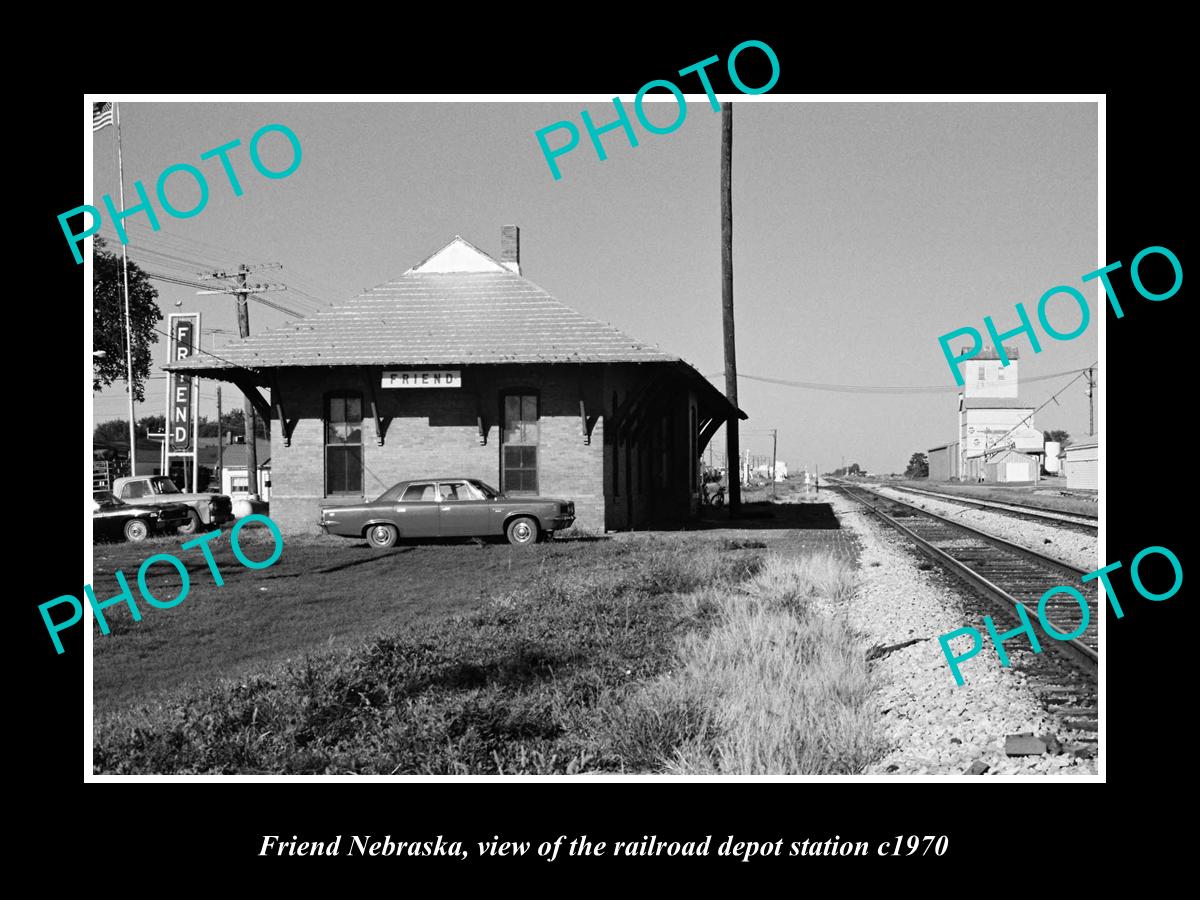 OLD LARGE HISTORIC PHOTO OF FRIEND NEBRASKA, THE RAILROAD DEPOT STATIO ...