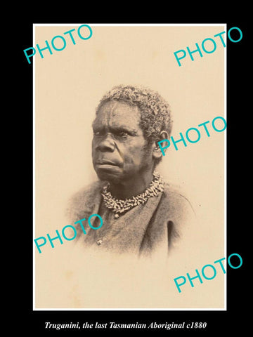 OLD LARGE HISTORIC PHOTO OF THE LAST TASMANIAN ABORIGINAL TRUGANINI c1880