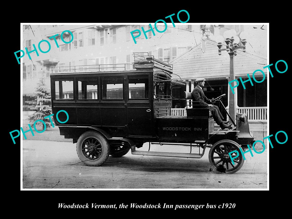 OLD LARGE HISTORIC PHOTO OF WOODSTOCK VERMONT, THE WOODSTOCK INN BAS c1920