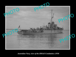 OLD LARGE HISTORIC PHOTO OF AUSTRALIAN NAVY SHIP, HMAS CONDAMINE c1950 ...
