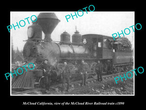 OLD LARGE HISTORIC PHOTO OF McCLOUD CALIFORNIA, THE McCLOUD RIVER RAILROAD c1890