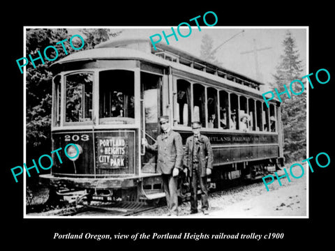 OLD HISTORIC PHOTO OF PORTLAND OREGON, THE PORTLAND HEIGHTS RAIL TROLLEY c1900