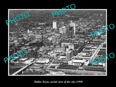 OLD LARGE HISTORIC PHOTO OF DALLAS TEXAS, AERIAL VIEW OF THE CITY c1930