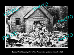 OLD LARGE HISTORIC PHOTO OF LECKIE WEST VIRGINIA, THE PENTECOSTAL CHURCH c1950