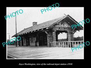 OLD LARGE HISTORIC PHOTO OF JOYCE WASHINGTON, THE RAILROAD DEPOT STATION c1910