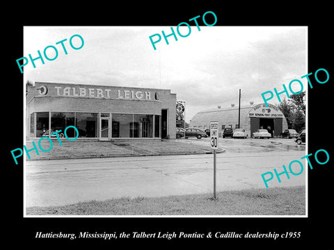 OLD LARGE HISTORIC PHOTO OF HATTIESBURG MISSISSIPPI, TALBERT LEIGH GARAGE 1950 2