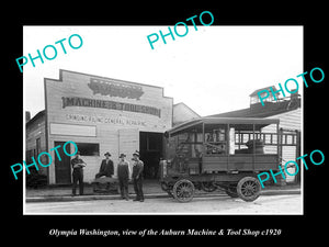 OLD LARGE HISTORIC PHOTO OF OLYMPIA WASHINGTON, THE AUBURN TOOL SHOP c1920