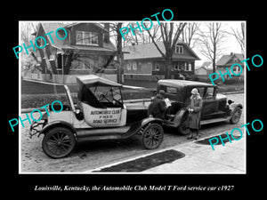 OLD LARGE HISTORIC PHOTO OF LOUISVILLE KENTUCKY, THE AUTO CLUB SERVICE CAR c1927