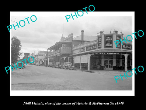 OLD LARGE HISTORIC PHOTO OF NHILL VICTORIA, Crn OF VICTORIA & McPHERSON St c1940