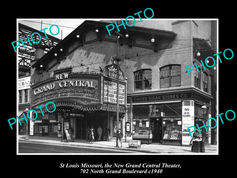 OLD LARGE HISTORIC PHOTO OF St LOUIS MISSOURI, THE GRAND CENTRAL THEATER c1940