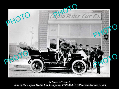 OLD LARGE HISTORIC PHOTO OF St LOUIS MISSOURI, THE CAPEN MOTOR CAR Co c1920