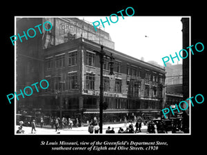 OLD LARGE HISTORIC PHOTO OF St LOUIS MISSOURI, GREENFIELD DEPARTMENT STORE c1920