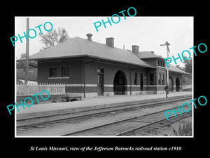 OLD HISTORIC PHOTO OF St LOUIS MISSOURI, JEFFERSON BARRACKS RAILROAD DEPOT c1910