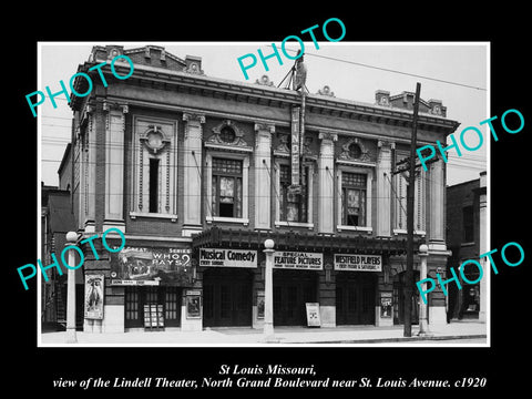 OLD LARGE HISTORIC PHOTO OF St LOUIS MISSOURI, VIEW OF THE LINDELL THEATER c1920