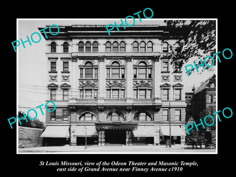 OLD LARGE HISTORIC PHOTO OF St LOUIS MISSOURI, VIEW OF THE ODEON THEATER c1910