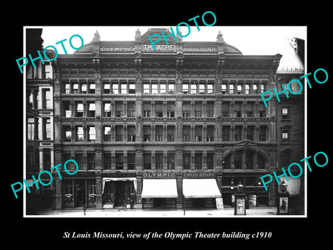 OLD LARGE HISTORIC PHOTO OF St LOUIS MISSOURI, VIEW OF THE OLYMPIC THEATER c1920