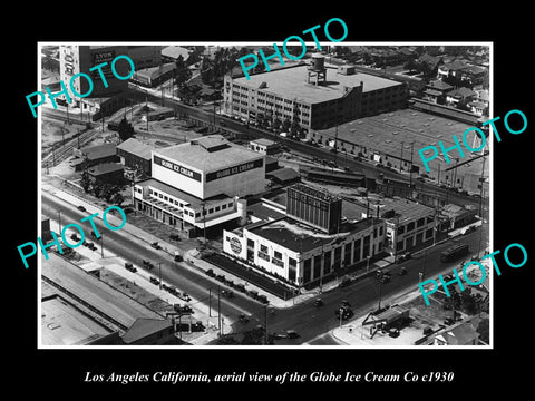 OLD LARGE HISTORIC PHOTO OF LOS ANGELES CALIFORNIA, THE GLOBE ICE CREAM Co c1930