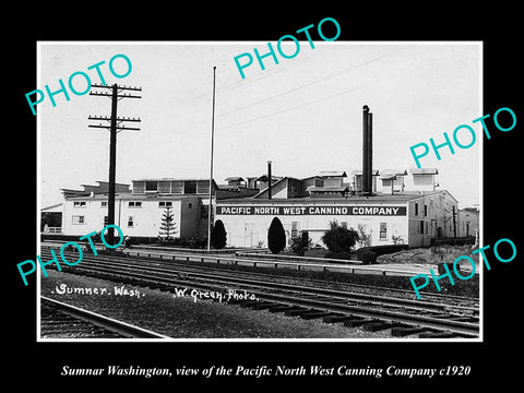 OLD LARGE HISTORIC PHOTO OF SUMNER WASHINGTON, THE PACIFIC NW CANNING Co c1920