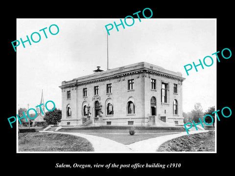 OLD LARGE HISTORIC PHOTO OF SALEM OREGON, THE POST OFFICE BUILDING c1910