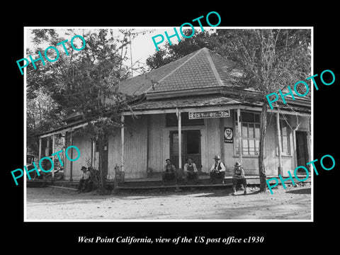 OLD LARGE HISTORIC PHOTO OF WEST POINT CALIFORNIA, THE US POST OFFICE c1930