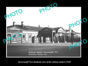 OLD LARGE HISTORIC PHOTO OF INVERCARGILL NEW ZEALAND, THE RAILWAY STATION c1920