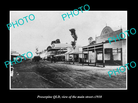 OLD LARGE HISTORIC PHOTO OF PROSERPINE QLD, VIEW OF THE MAIN STREET c1910