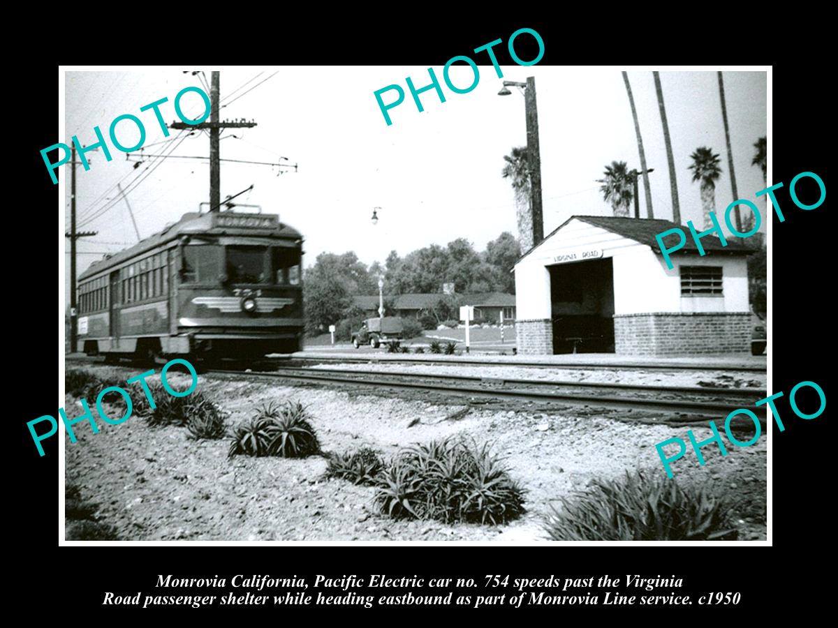 OLD HISTORIC PHOTO OF VIRGINIA ROAD CALIFORNIA PACIFIC ELECTRIC RAIL DEPOT c1950