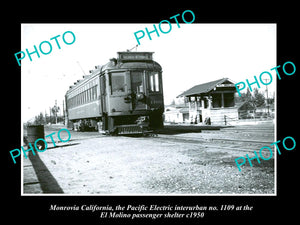 OLD HISTORIC PHOTO OF EL MOLINO CALIFORNIA PACIFIC ELECTRIC RAIL DEPOT c1950