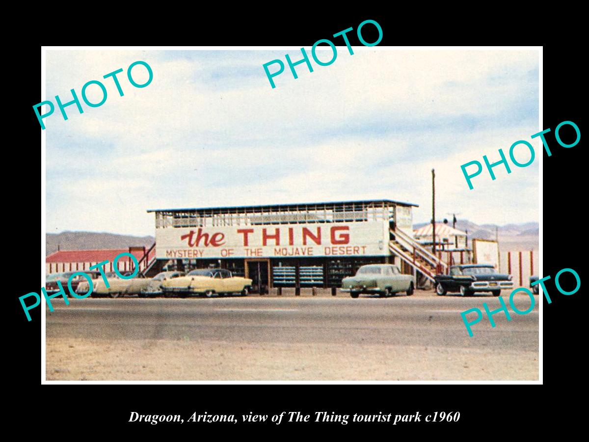 OLD LARGE HISTORIC PHOTO OF DRAGOON ARIZONA, VIEW OF THE THING TOURIST PARK 1960