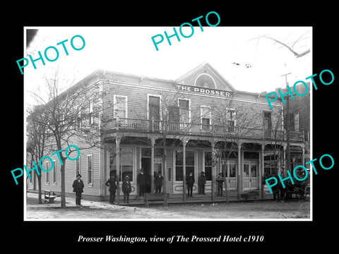 OLD LARGE HISTORIC PHOTO OF PROSSER WASHINGTON, VIEW OF THE PROSSER HOTEL c1910