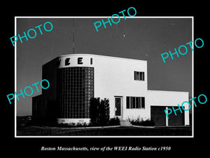 OLD LARGE HISTORIC PHOTO OF BOSTON MASSACHUSETTS, THE WEEI RADIO STATION c1950