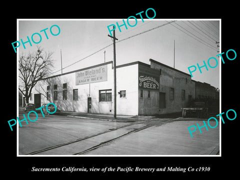 OLD LARGE HISTORIC PHOTO OF SACRAMENTO CALIFORNIA, THE PACIFIC BREWERY Co c1930