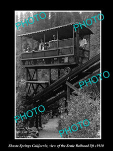 OLD LARGE HISTORIC PHOTO OF SHASTA SPRINGS CALIFORNIA, THE SENIC RAILROAD c1910