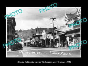 OLD LARGE HISTORIC PHOTO OF SONORA CALIFORNIA, VIEW OF WASHINGTON STREET c1920