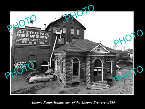 OLD LARGE HISTORIC PHOTO OF ALTOONA PENNSYLVANIA, THE ALTOONA BREWERY Co c1950