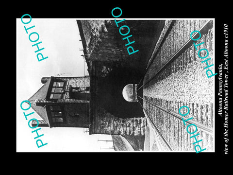 OLD LARGE HISTORIC PHOTO OF ALTOONA PENNSYLVANIA, THE HOMER RAILROAD TOWER 1910