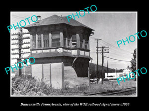 OLD LARGE HISTORIC PHOTO OF DUNCANSVILLE PENNSYLVANIA, WTE RAILROAD TOWER c1950