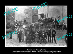 OLD LARGE HISTORIC PHOTO OF NORRISTOWN PENNSYLVANIA, THE SCHEIDT BREWERY Co 1890