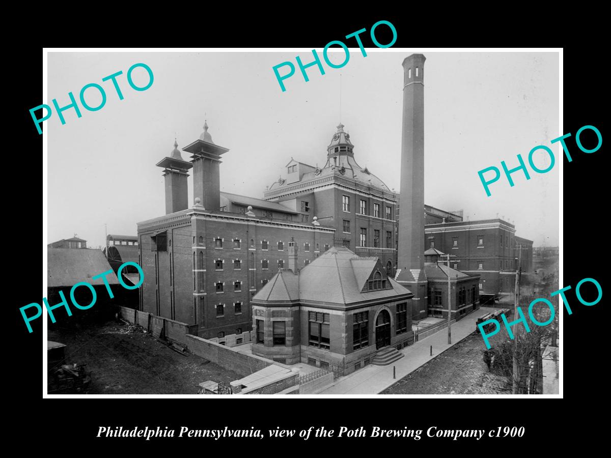 OLD LARGE HISTORIC PHOTO OF PHILADELPHIA PENNSYLVANIA, THE POTH BREWERY Co c1900