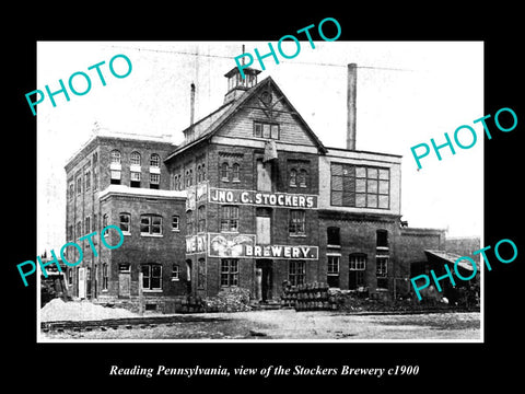 OLD LARGE HISTORIC PHOTO OF READING PENNSYLVANIA, THE STOCKERS BREWERY Co c1900