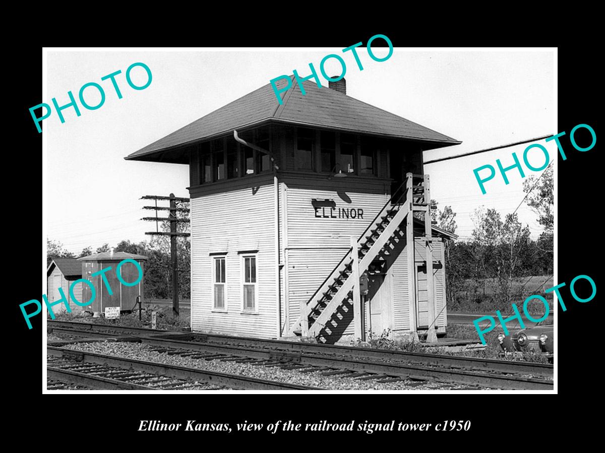 OLD LARGE HISTORIC PHOTO OF ELLINOR KENTUCKY, THE RAILROAD SIGNAL TOWER c1950