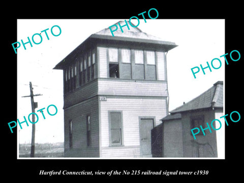 OLD LARGE HISTORIC PHOTO OF HARTFORD CONNECTICUT 215 RAILROAD SIGNAL TOWER c1930